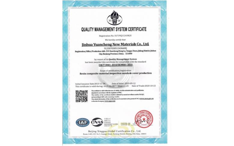 Quality Management System Certificate